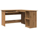 Hoekbureau 120X140X75 Cm Bewerkt Hout Artisanaal Eikenkleur