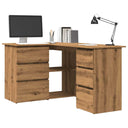 Hoekbureau 145X100X76 Cm Bewerkt Hout Artisanaal Eikenkleur