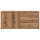 Tv-Meubel 80X34X35,5 Cm Bewerkt Hout Artisanaal Eikenkleur