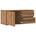 Tv-Meubel 80X34X35,5 Cm Bewerkt Hout Artisanaal Eikenkleur