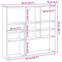 Wandschap 90X16X78 Cm Bewerkt Hout