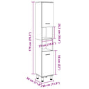 Badkamerkast 30X30X179 Cm Bewerkt Hout
