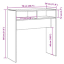 Wandtafel 78X30X80 Cm Bewerkt Hout Artisanaal Eikenkleur