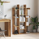 Boekenkast 86X25,5X140 Cm Bewerkt Hout Artisanaal Eikenkleur