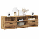 Tv-Meubel 150X33,5X45 Cm Bewerkt Hout Artisanaal Eikenkleur