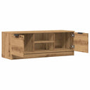 Tv-Meubel 102X35X36,5 Cm Bewerkt Hout Artisanaal Eikenkleur