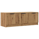 Tv-Meubel 102X35X36,5 Cm Bewerkt Hout Artisanaal Eikenkleur