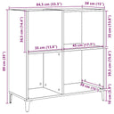 Platenkast 84,5X38X89 Cm Bewerkt Hout Artisanaal Eikenkleur