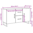 Dressoir 100X36X60 Cm Bewerkt Hout