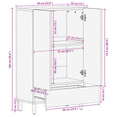 Hoge Kast 60X33X100 Cm Bewerkt Hout Zwart