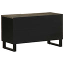 Tv-Meubel 80X33X46 Cm Massief Mangohout Zwart