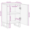 Badkamerkast 38X33X58 Cm Massief Mangohout Zwart Donkergrijs