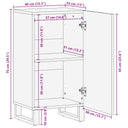 Dressoir 40X33X75 Cm Massief Mangohout Zwart Lichtgrijs