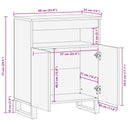 Dressoir 60X33X75 Cm Massief Mangohout Zwart Zwart