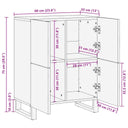 Dressoir 60X33X75 Cm Massief Mangohout Zwart