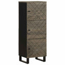 Hoge Kast 40X33X110 Cm Massief Mangohout Zwart Donkergroen