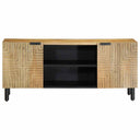 Tv-Meubel 105X33X46 Cm Massief Mangohout Bruin Zwart