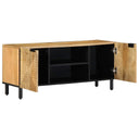 Tv-Meubel 105X33X46 Cm Massief Mangohout Bruin Zwart