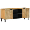 Tv-Meubel 105X33X46 Cm Massief Mangohout Bruin Zwart