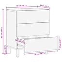 Nachtkastje 50X33X62 Cm Massief Mangohout Bruin Zwart