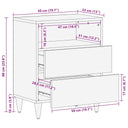 Nachtkastje 50X33X60 Cm Massief Mangohout Lichtgrijs