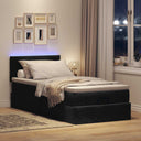 Ottoman Bed Met Matras En Led's 140X190Cm Fluweel