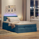 Ottoman Bed Met Matras En Led's 140X190Cm Fluweel