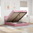 Ottoman Bed Met Matras En Led's 140X190Cm Fluweel