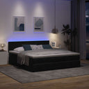 Ottoman Bed Met Matras En Led's 140X190Cm Fluweel