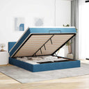 Ottoman Bed Met Matras En Led's 140X190Cm Fluweel