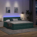 Ottoman Bed Met Matras En Led's 140X190Cm Fluweel