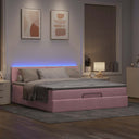 Ottoman Bed Met Matras En Led's 140X190Cm Fluweel