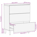 Dressoir 60X33,5X75 Cm Massief Ruw Mangohout