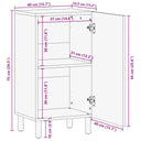 Dressoir 40X33,5X75 Cm Massief Ruw Mangohout