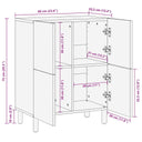 Dressoir 60X33,5X75 Cm Massief Ruw Mangohout