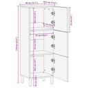 Hoge Kast 40X33,5X110 Cm Massief Ruw Mangohout