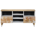 Tv-Meubel 100X33,5X46 Cm Massief Mangohout Crème