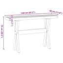 Wandtafel Noain X-Vormige Poten 120X30X75 Cm Massief Hout