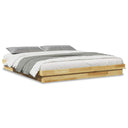 Bedframe Zonder Matras Massief Hout Eiken