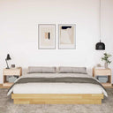 Bedframe Zonder Matras Massief Hout Eiken