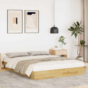 Bedframe Zonder Matras Massief Hout Eiken