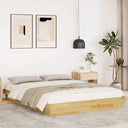Bedframe Zonder Matras Massief Hout Eiken