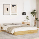 Bedframe Zonder Matras Massief Hout Eiken
