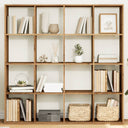 Boekenkast 102X29X143 Cm Bewerkt Hout Artisanaal Eikenkleur