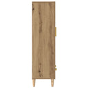 Hoge Kast 70X31X115 Cm Bewerkt Hout Artisanaal Eikenkleur