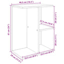 Nachtkastje 46,5X29X61 Cm Bewerkt Hout Kleurig