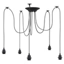 Hanglamp Met 5 Lamphouders E27 Metaal Zwart