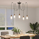 Hanglamp Met 5 Lamphouders E27 Metaal Zwart