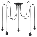 Hanglamp Met 5 Lamphouders E27 Metaal Zwart