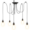 Hanglamp Met 5 Lamphouders E27 Metaal Zwart